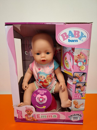 OUTLET Baby Born Lalka bobas Emma 43 cm łzy siusia zamyka oczy z akcesoriami USZKODZONE OPAKOWANIE