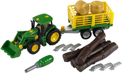 Klein 3906 John Deere Traktor z dwiema przyczepami Do skręcania