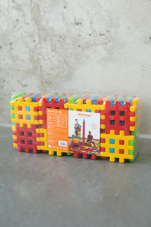 Klocki konstrukcyjne Waffle zestaw 48 dużych elementów Marioinex