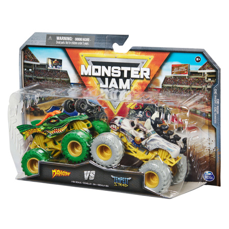 Monster Jam 2 pojazdy Monster Truck 1:64 Dragon vs Tempest Steed