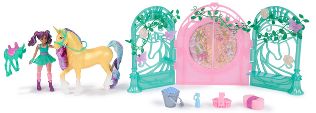 Unicorn Academy Zestaw Figurki Ava & Plant Magic Leaf dziewczyna i jednorożec brama + akcesoria