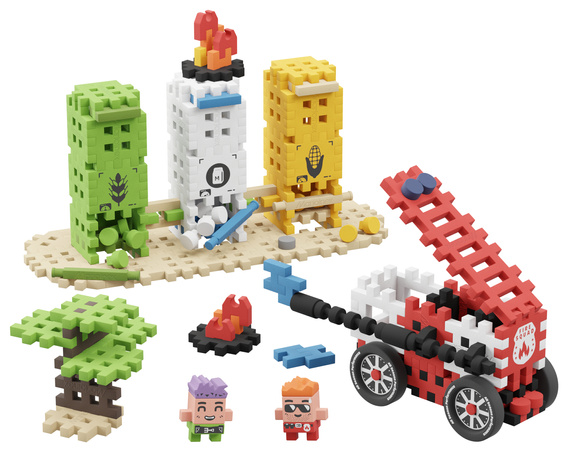 Klocki konstrukcyjne Mini Waffle City Akcja Strażacka 148 elementów Marioinex