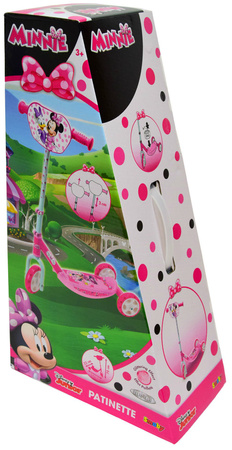 Hulajnoga trójkołowa Myszka Minnie Disney brokatowa ciche koła i regulowana kierownica