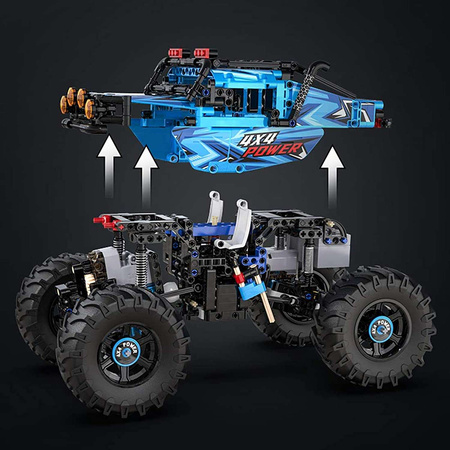 Zestaw CaDA Klocki Zdalnie sterowane Niebieski Monster Truck 699 el. i Pojazd Blue Knight-500 325 el.