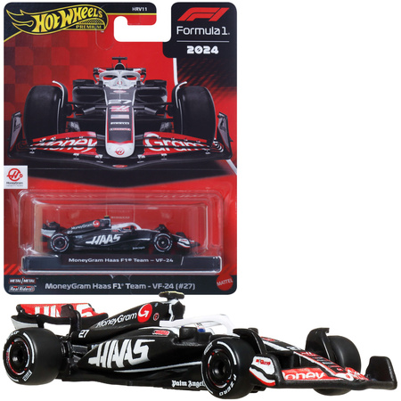 Hot Wheels Premium wyścigówka Formuła 1 2024 Moneygram Haas F1 Team VF-24 #27