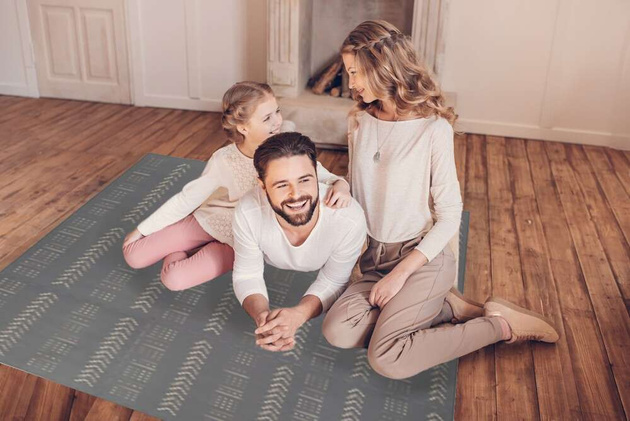 Humbi Mata piankowa Puzzle piankowe 9 szt. szary we wzór 180 x 180 x 1 cm