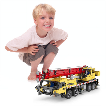 Klocki Konstrukcyjne CaDA Zdalnie sterowana wielka ciężarówka Ruchomy Dźwig Żuraw Pojazd budowlany z napędem Power System RC 1831 elementów