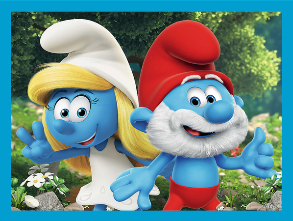 Trefl Puzzle 2w1 + memos Wesołe zabawy Smerfów The Smurfs dzień 3+