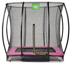Trampolina ogrodowa z siatką zabezpieczającą Sillhouette 153x214 cm różowa