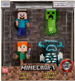 Minecraft Zestaw figurek metalowych Steve Alex Creeper Warden 6 cm