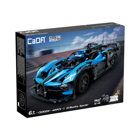 OUTLET Klocki konstrukcyjne CaDA wyścigówka Samochód wyścigowy zdalnie sterowany Bluefire Specter Auto 421 USZKODZONE OPAKOWANIE