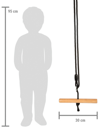 Wytrzymała Drewniana Huśtawka Linowa Drążek