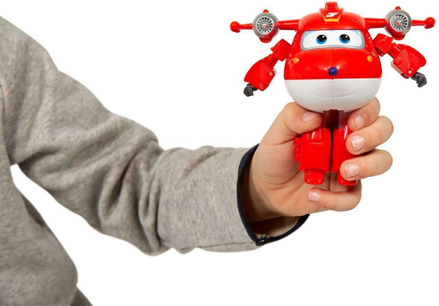 Super Wings Figurki Transformujące samolot robot Jerome (Lotek) i Jett (Dżetek)