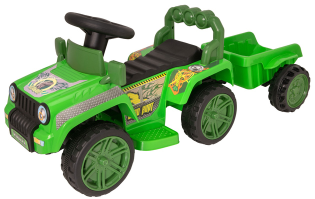 EVO Auto na akumulator dla dziecka jeździk pojazd terenowy z odczepianą przyczepą