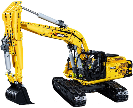 Klocki konstrukcyjne CaDA Wielka funkcjonalna Koparka żółty pojazd budowlany 1702 elementy