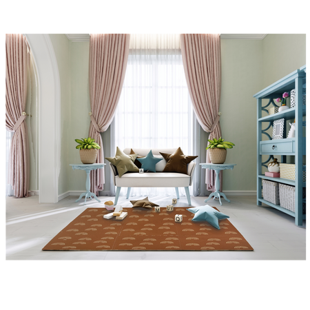 OUTLET Mata piankowa podłogowa Humbi 180x180 puzzle piankowe 9 szt. brązowy łuki tęcza WADLIWE