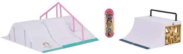 Tech Deck zestaw fingerboards Rampy Aurelien's Ramp, Shane's Ramp, Sky's Ramp + kolorowe deskorolki kolekcjonerske