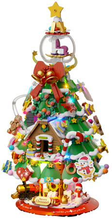 Klocki konstrukcyjne Pantasy Choinka Bożonarodzeniowa ze światłami 1056 elementów