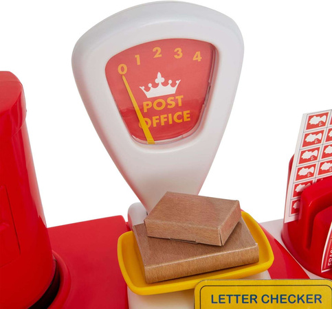 Zabawkowa poczta stoisko waga kartki dla dzieci + akcesoria 30 elementów