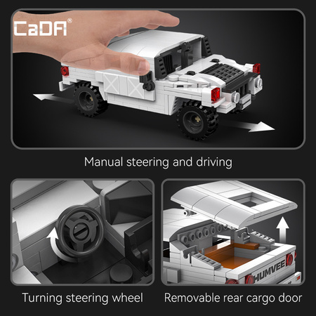 Klocki Konstrukcyjne CaDA małe autko Pojazd Humvee biały samochód terenowy 328 elementów