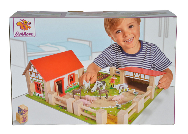 Eichhorn Drewniana farma 23 elementy i Supermarket farma