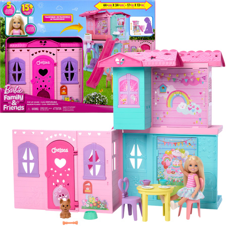 Zestaw Barbie Club Chelsea domek dla lalki Pop-Up House + akcesoria