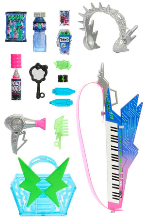 Monster High Zestaw Elektryzujący styl Amped Up Frankie Stein Lalka 29 cm + akcesoria rockowe