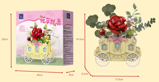 Klocki konstrukcyjne Pantasy Wózek Kwiatowy z Różą 264 elementy