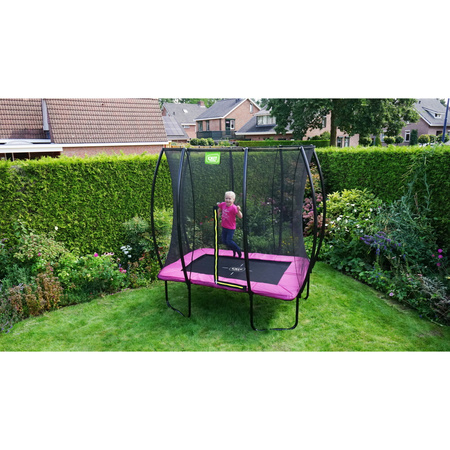 Trampolina ogrodowa z siatką zabezpieczającą Silhouette 153x214 cm różowa