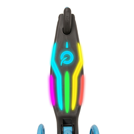 EVO Składana Regulowana Trójkołowa Hulajnoga dla Dzieci Rainbow Blast Mini Cruiser Błękitny Świecący Podest