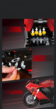 Klocki konstrukcyjne CaDA Motor Suzuki Hayabusa Motocykl Pojazd 1043 elementy