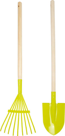 Zestaw ogrodniczy dla dzieci taczka, łopata, grabie do liści i rękawiczki