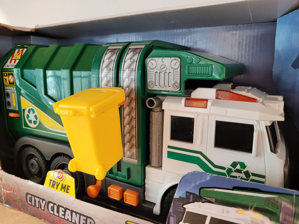 OUTLET Śmieciarka Interaktywny pojazd City Cleaner Światło Dźwięk 37 cm WADLIWA