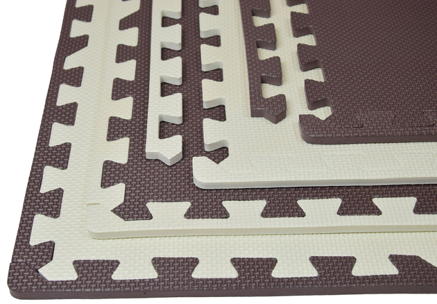 Humbi mata piankowa puzzle piankowe fitness wodoodporne pod basen 24 szt. krzemowo-brązowy 360 x 240 x 1 cm