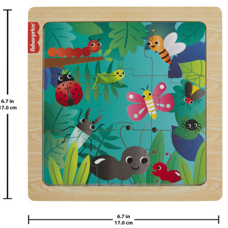 Kolorowa układanka drewniane puzzle Owady w lesie 10 elementów