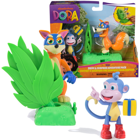Dora Poznaje Świat Zestaw Swipe & Surprise 2 Figurki Rabuś i Butek + Akcesoria