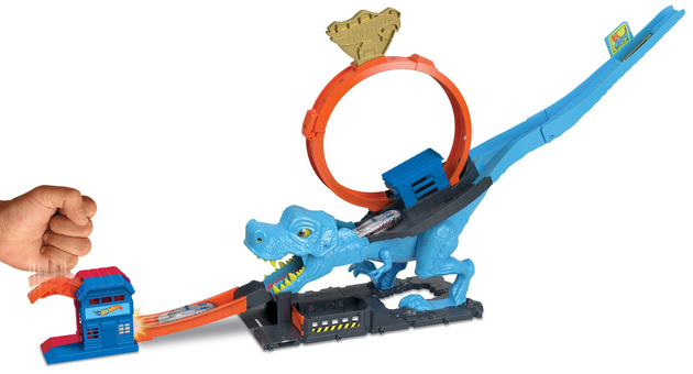 Hot Wheels City zestaw Pętla T-Rexa + pojazd