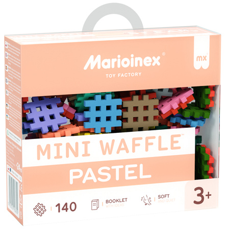 Klocki konstrukcyjne Mini Waffle 140 w pastelowych kolorach elementów Marioinex