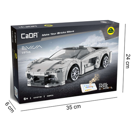 Klocki CaDA Pojazd zdalnie sterowany wytrzymały Auto Lotus Evija RC Dual Mode + miejski RUF CTR 2017 530 elementów