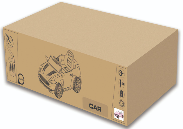 EVO Samochód dla dziecka auto na akumulator kabriolet cabrio różowy ze światłami i dźwiękami