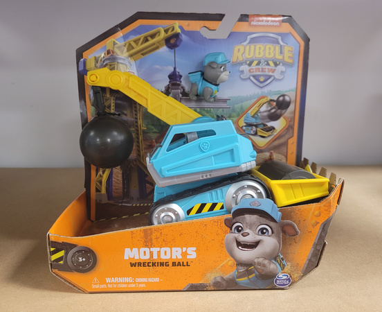 OUTLET Psi Patrol Motor Pojazd Budowlany Z Kulą Wyburzeniową Rubble I Crew + Figurka USZKODZONE OPAKOWANIE