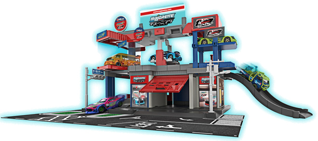 Zestaw Interaktywny Garaż do Tuningu 2-piętrowy + Auto Wyścigowe Honda Civic Światło Dźwięk