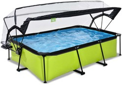 Basen ogrodowy 220x150x65 cm z pompą filtrującą i pokrywą zielony