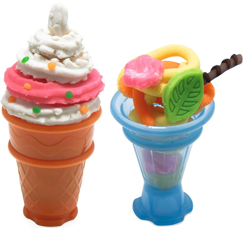 OUTLET Kolorowe lody lodziarnia zestaw masa plastyczna i akcesoria 11 elementów USZKODZONE OPAKOWANIE