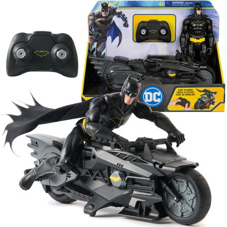 Batman figurka 30 cm i zdalnie sterowany pojazd Batcycle RC DC Studios