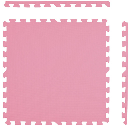 Mata piankowa podłogowa Humbi 180x120 Duże puzzle piankowe wodoodporne bezpieczne 6 szt. żółty, błękitny, różowy