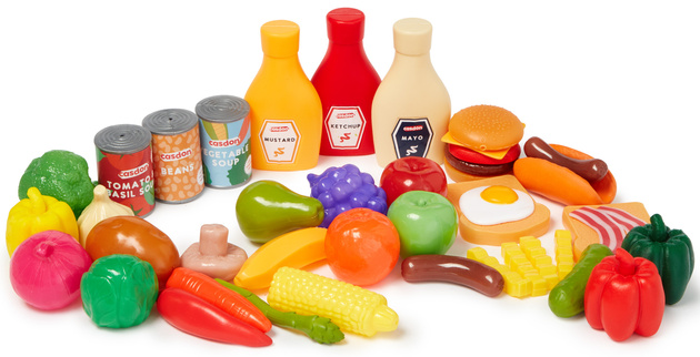 Plastikowe Warzywa Owoce Zakupy Spożywcze Do Kuchni Duży Zestaw Zabawa W Sklep 44 El. Casdon