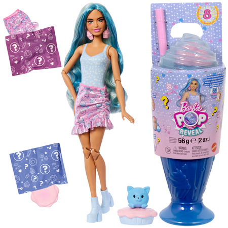 Lalka Barbie Pop Reveal zestaw z 8 niespodziankami niebieski deser