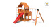 Plac zabaw drewniany ogrodowy Big Leader Move domek, zjeżdżalnia, 2x huśtawka, piaskownica, drabinka, ścianka, akcesoria