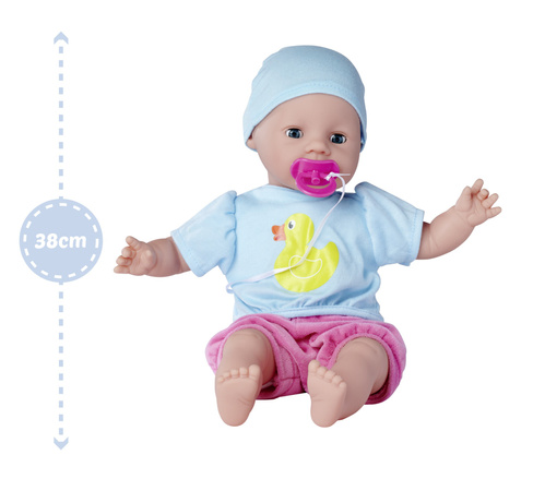 OUTLET Zestaw Bobas Laura głodna lalka 38 cm + smoczek, butelka i akcesoria do karmienia USZKODZONE OPAKOWANIE